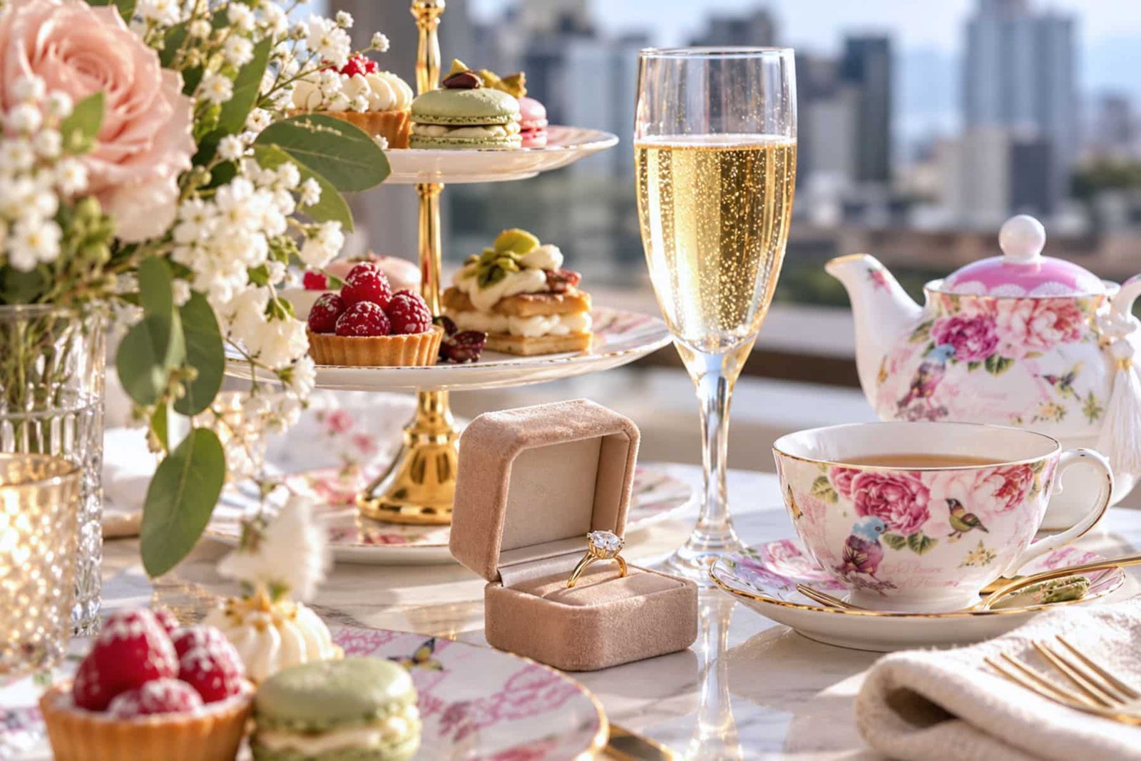 Tea Time de autor para propuesta de matrimonio en Oro Verde Penthouse